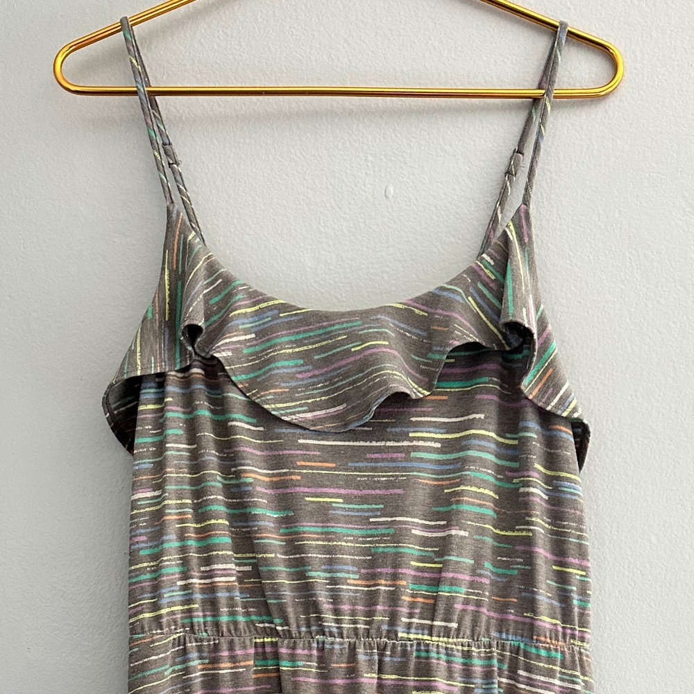 MOSSIMO SUPPLY CO. GRAY WITH RAINBOW STRIPES DRESS